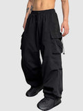 Loose Solid Drawstring Cargo Pants