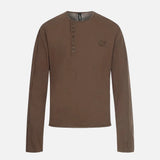 Chic Print Button Henley Collar T-Shirt