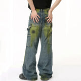Retro Laidback Bottoms Vintage Tie Dye Baggy Jeans