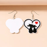 Creative Love Cat Acrylic Plate Earrings