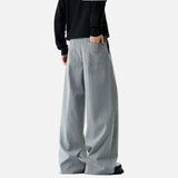 Three Dimensional Striped Tailored Pleated Suit Pants