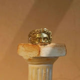 Vintage Literary Venus Face Adjustable Rings