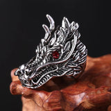 Handmade Large Red Eye Dragon Ring