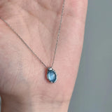 Blue Stone Oval Pendant Necklace
