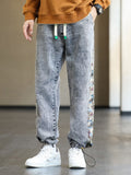 Baggy Bear Patchwork Denim Pants