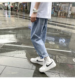 Streetwear High Street Patchwork Zipper Loose Jeans