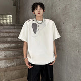 Patchwork Hollow Out Short Sleeve T-Shirt