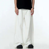 Solid Color Raw Edge Denim Jeans