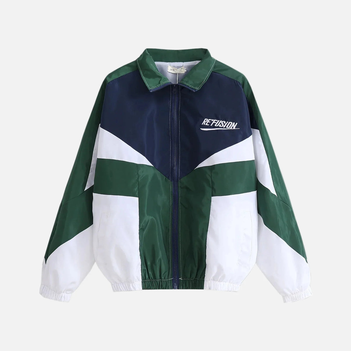 Embroidered Patchwork Varsity Windbreaker Jacket
