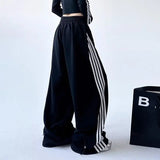Y2K Elastic Waist Patchwork Striped SweatPants