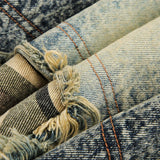 Vintage Camouflage Patchwork Denim Shorts Jeans
