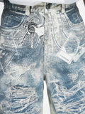 Luxury Vintage 3D Printed Designer Jeans