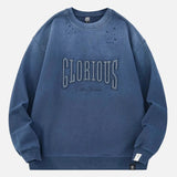 Ripped Casual Heavyweight Cotton Sweatshirt