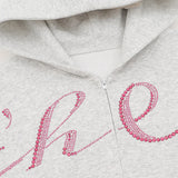 Investment Piece Rhinestone Zip Up Hooded Cotton Sweatshirt