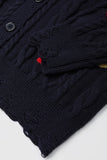 Abstract Patch Cable Knit Sweater
