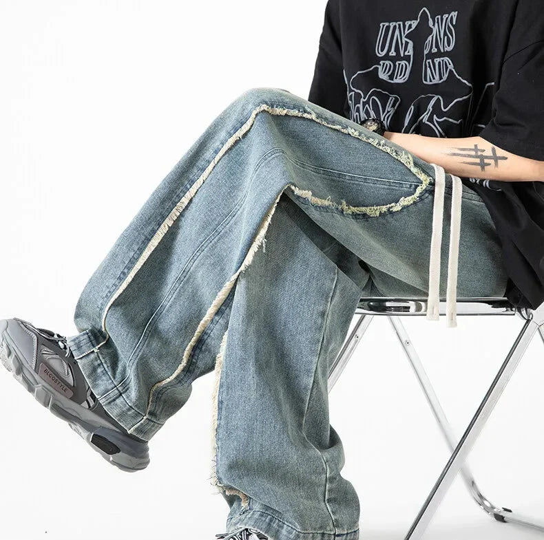 Long-Lasting Distressed High Waist Baggy Jeans