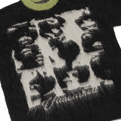 Y2K Abstract Faces Sweater