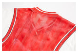 Fake Two Piece Graphic Print V-Neck Basketball T-Shirt