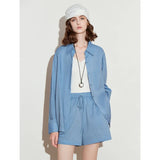 Women Stylish Casual Blue Short