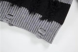 Classic Hairy Striped Round Neck Sweater