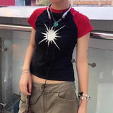Vintage Gothing Patchwork Short Sleeve T-Shirt