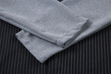 Men Classic Striped Embroidered Long Sleeve Shirt