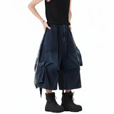 Customizable Plaid Hem Cropped Denim Jorts