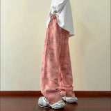 Patchwork Korean Style Wide Leg Casual Sweatpants