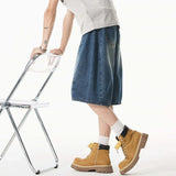 Gradient Washed Loose Casual Denim Short