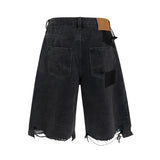 Summer Streetwear Oversized Distressed Denim Short
