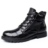 Luxury Crocodile Pattern Leather Boots