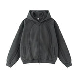 Vintage Retro Fleece Zip-Up Sweatshirt