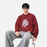 Cozy Winter Horse Pattern Crewneck Sweater