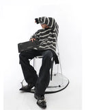 Versatile American Stripe Round Neck Sweater