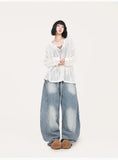 Blue Jazz Frayed Denim Long Jeans