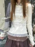 Y2K Lace Patch Slim Fit T-Shirt