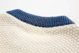 Elevated Cozy Color Block Patchwork Knit Sweater