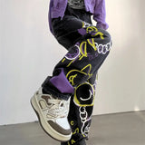 Vintage Y2K Hand-Painted High Waist Jeans