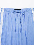 Color Contrast Lace Plaid Pajama Pants