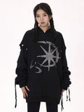Rhinestone Graphic Print Hoodie