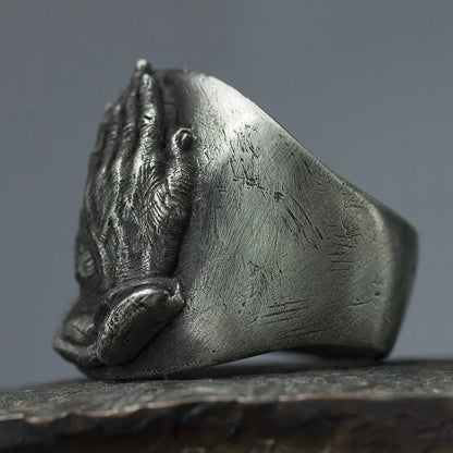 Vintage Punk Prayer Hands Finger Ring
