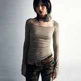 Model wearing the gray Cityscape Chic T-Shirt