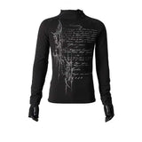 Dark American Gothing Punk Irregular Sleeve T-Shirt