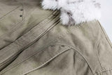 Travel-Essential Oversized Fur Stand Collar Parka Jacket