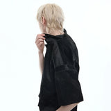 Luxurious Glossy Stripe Embossed Short Sleeve Shirt