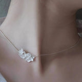 Fine Sterling Silver Flower Choker Necklace
