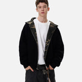 Double Sided Camouflage Zipper Hooded Sweatshirt