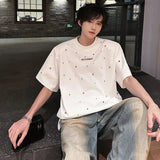 High Quality Sequin Patchwork Shoulder T-Shirt