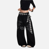 Chic Patchwork Drawstring Elastic Waist Jogger