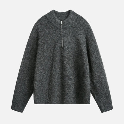 Y2K Cozy Thickened Half Zip Knitted Sweater